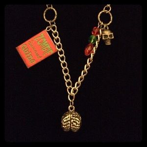 🆕 Zombie survival necklace,Brain included! 🎃👻💀