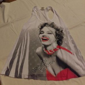 Marilyn Monroe rhinestone long Flowy tank top