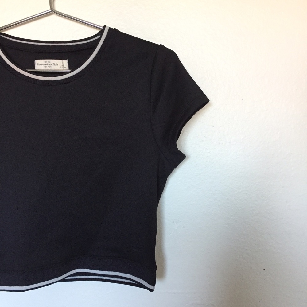 A&B dark navy blue lined crop top