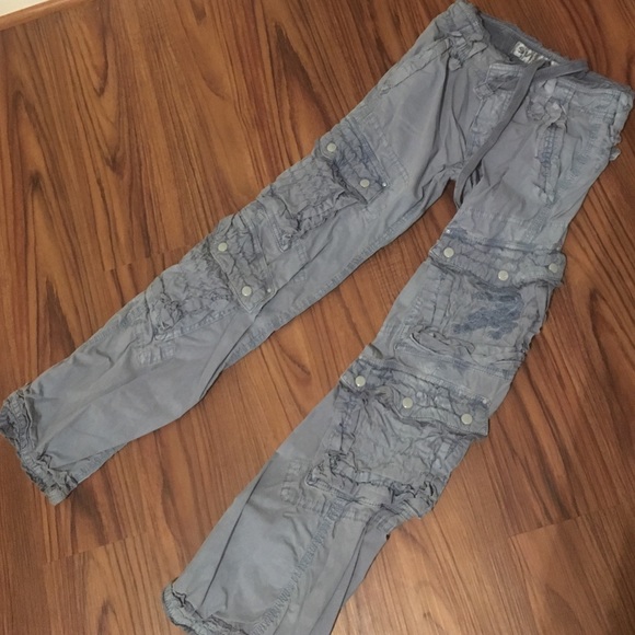 Blue cargo/parachute pants