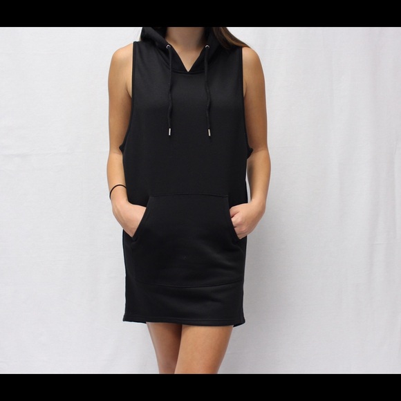 Sleeveless hoodie dress