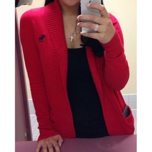 Red Abercrombie cardigan