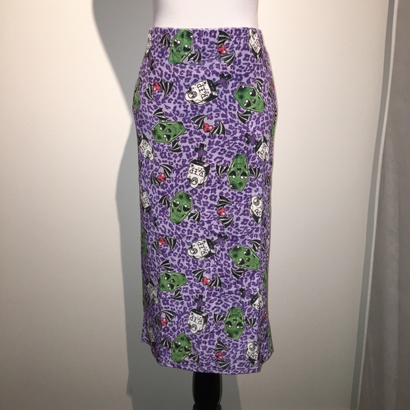 IRON FIST Back From the Dead Purple Pencil Skirt - Picture 2 of 4