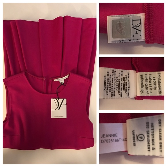 RARE Pink DVF Dahlia Jeannie Fit and Flare Dress