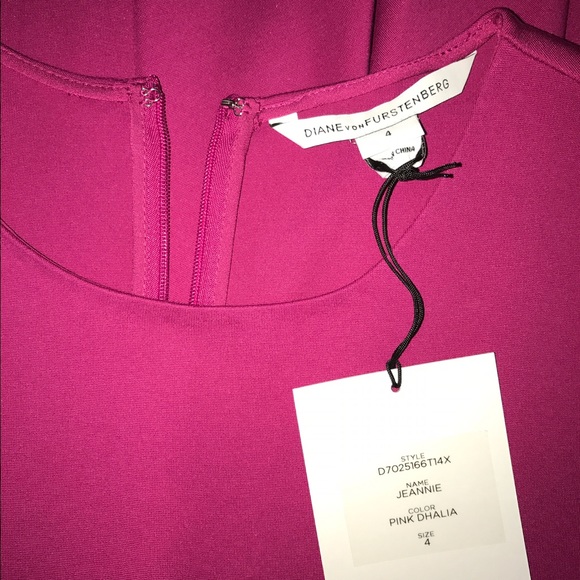 RARE Pink DVF Dahlia Jeannie Fit and Flare Dress
