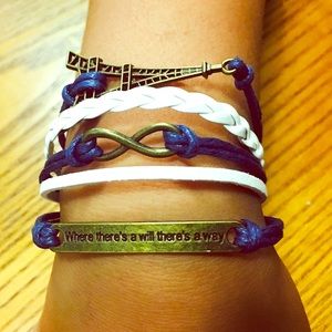 Blue & White multi layer bracelet