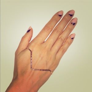 Palm bracelet -Copper Chevron handmade Etsy artist