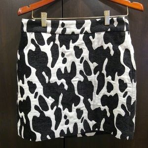 Zara Cow Print Mini A-Line Skirt