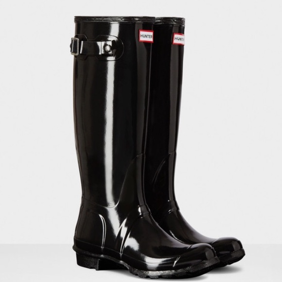 Hunter Rainboots black gloss sz8
