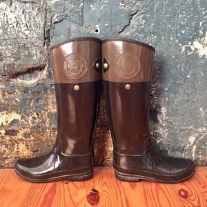 SOLD: Hunter Rain Boots; Women's Brown Carlyle