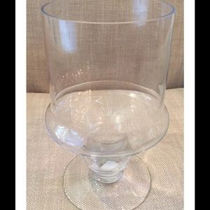 Hurricane vase with Glass Pedestal