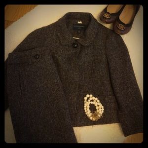 Banana Republic brown tweed skirt suit
