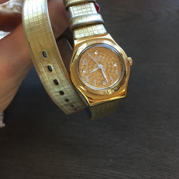 Swatch gold wrap watch vguc