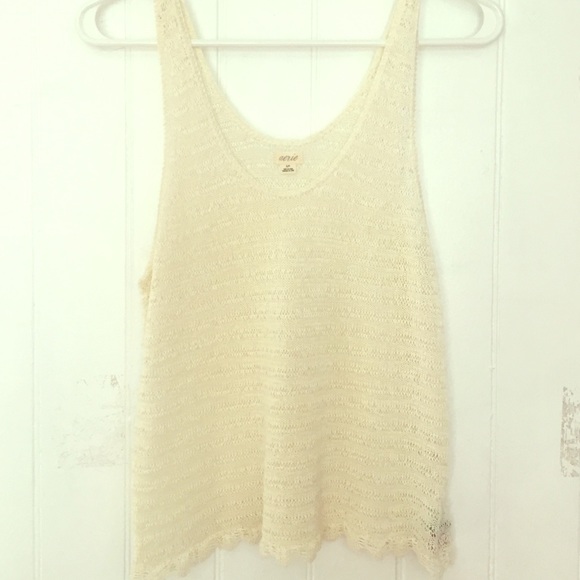 Aerie cream knit tank top