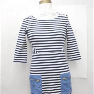 ANTHROPOLOGIE NAVY STRIPED MARIN DRESS TABITHA 2