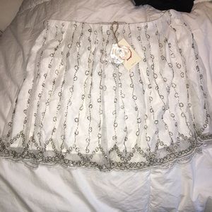 WHITE + SILVER BEADED SKIRT