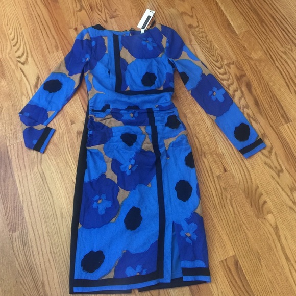 Tracy Reese BNWT placement "T" dress blue floral