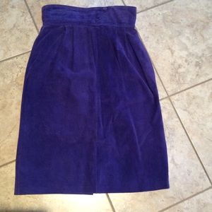 Purple suede skirt