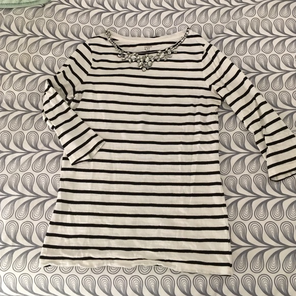 Striped bejeweled top