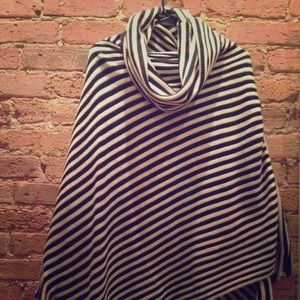 Oversized stripe poncho