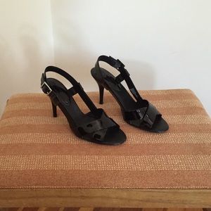 Banana Republic Black Patent Open-Toe Heels Banana Republic Black Patent Open-Toe Heels