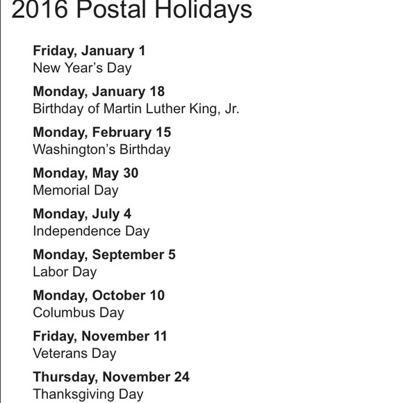 Shipping Holidays