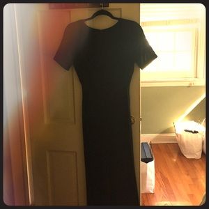 Black satin top shop gown