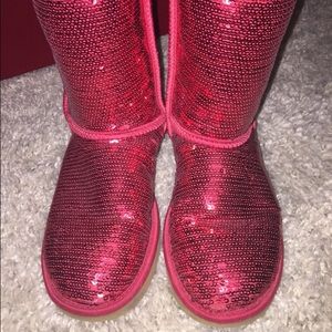 ugg red sequin boots