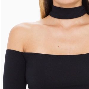 American Apparel Off-Shoulder Choker Top