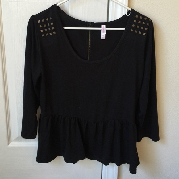 Black peplum long sleeve