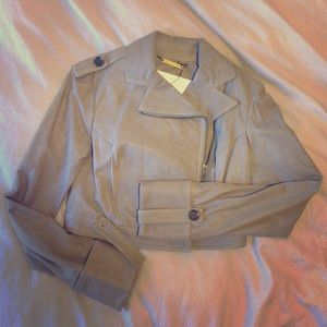 Diane von Furstenberg cropped leather jacket