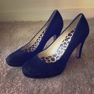 Franco Sarto Black Suede Heels