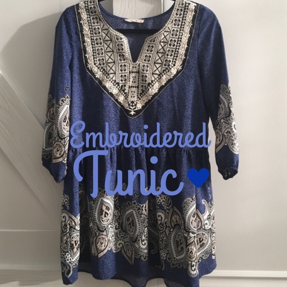Embroidered Blue Dress/Tunic - Picture 1 of 4
