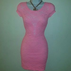 Pink lace dress