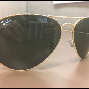 Excellent condition Ray Ban Aviators, 62mm (large)