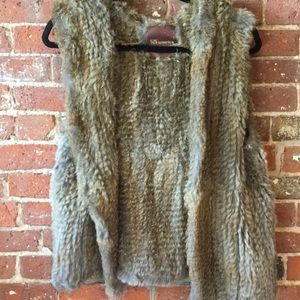 100% Genuine Rabbit Fur Hooded Vest