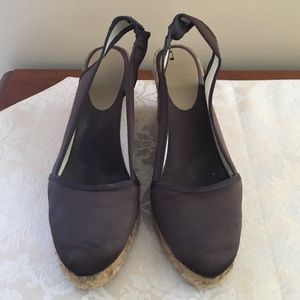 United Colors of Benetton Brown sling back wedges