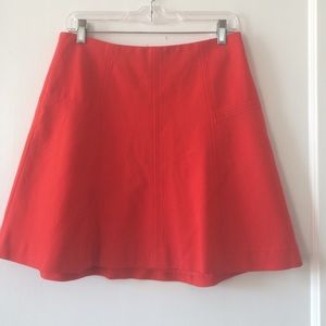 Loft Red Flare Skirt