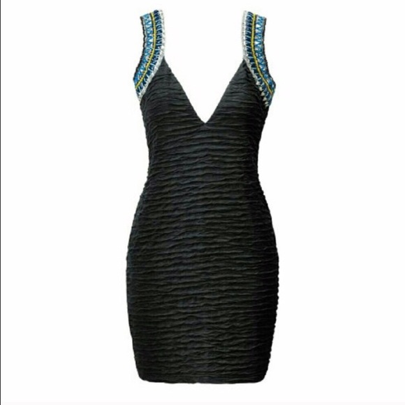 Beyoncé for H&M black beaded cocktail dress.