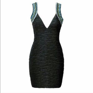 Beyoncé for H&M black beaded cocktail dress.