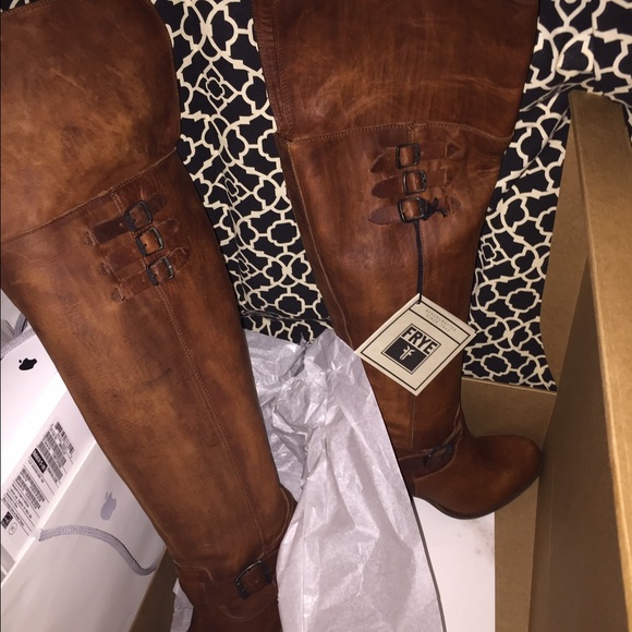 Brand new never worn Frye leather OTK boots.