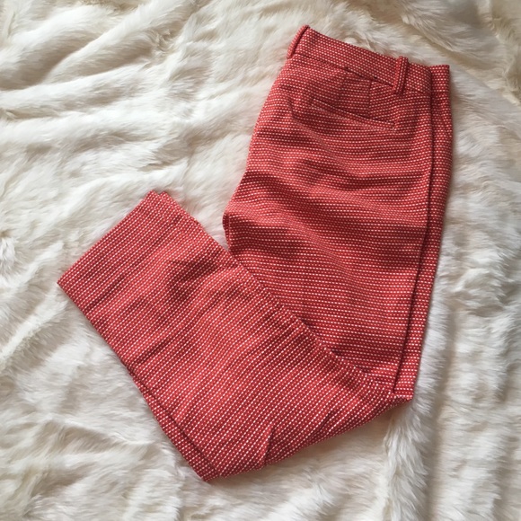 Red/orange City Fit pants.