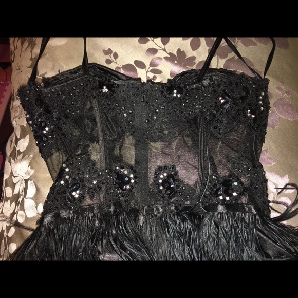 Lace/feather cute dress