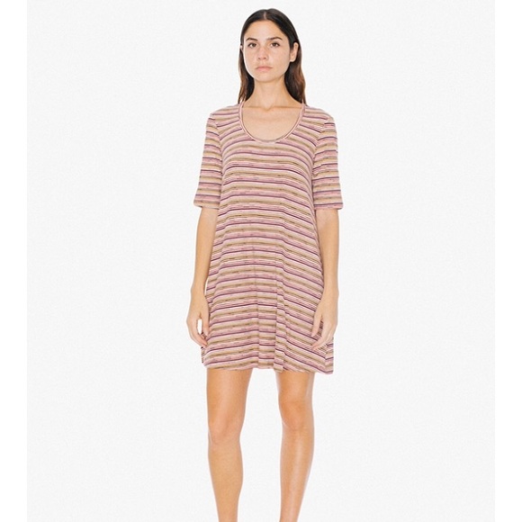 2x1 Rib Stripe T-Shirt Mini Dress