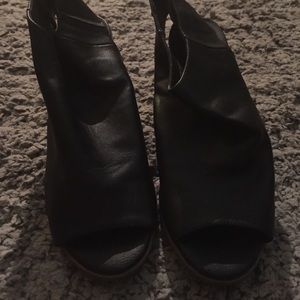 Black peep toe booties