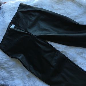 black "leather" jeggings.