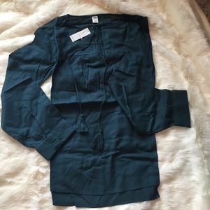 Blue green tassel tunic