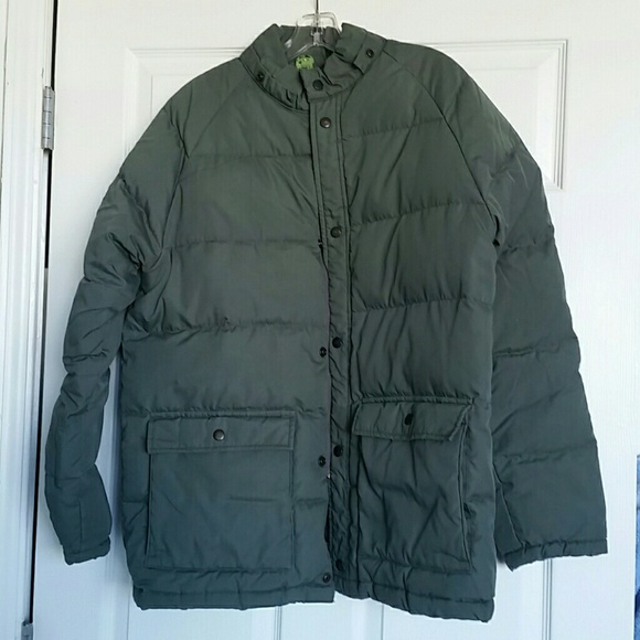 green puffer jacket