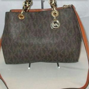 Michael Kors Cynthia signature brown satchel