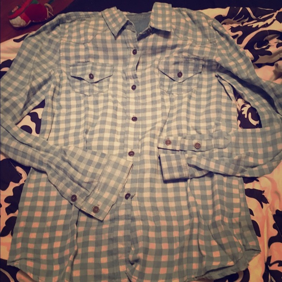 Blue and white flannel